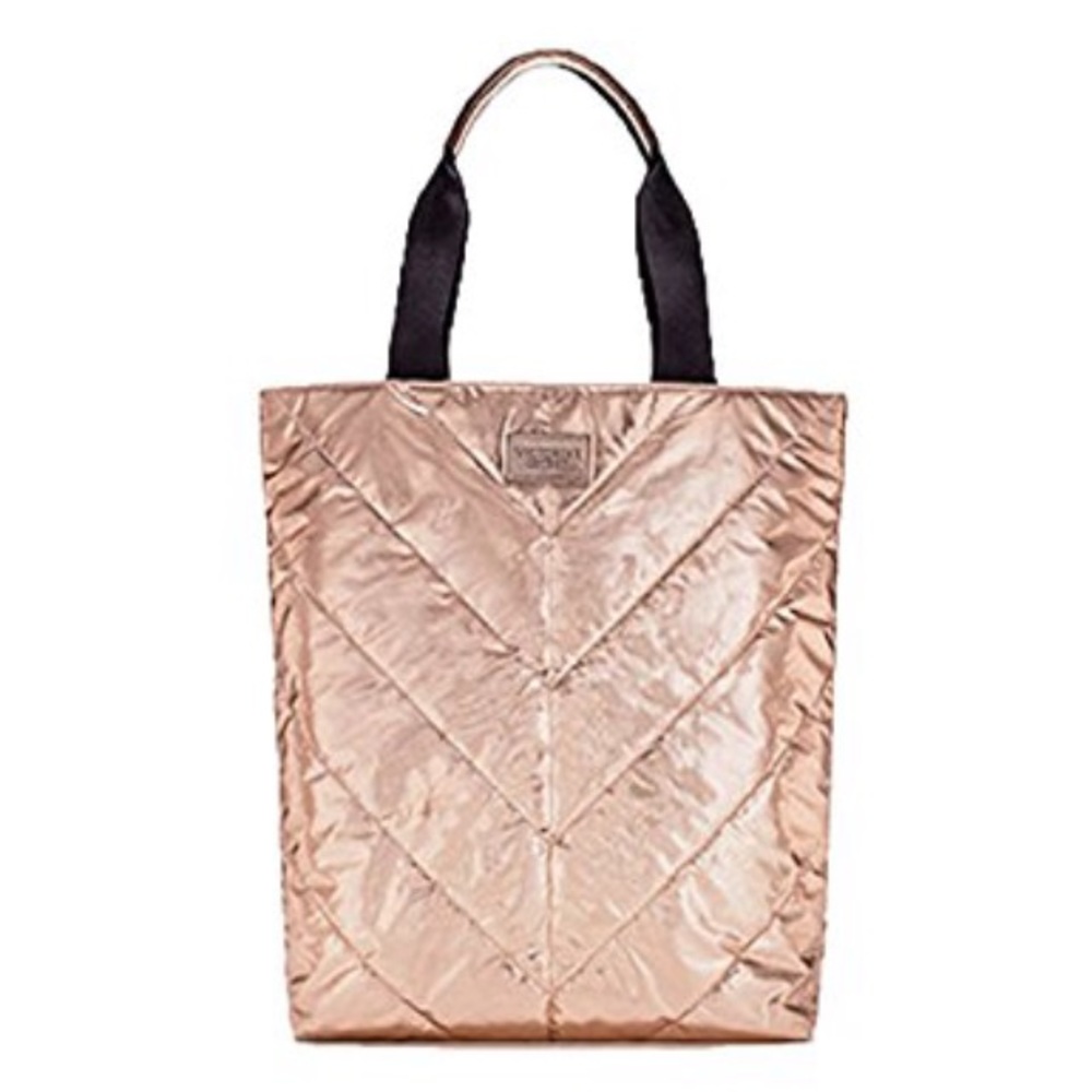 Victoria Secret Rose Quilted Gold 16” x 16” Tote